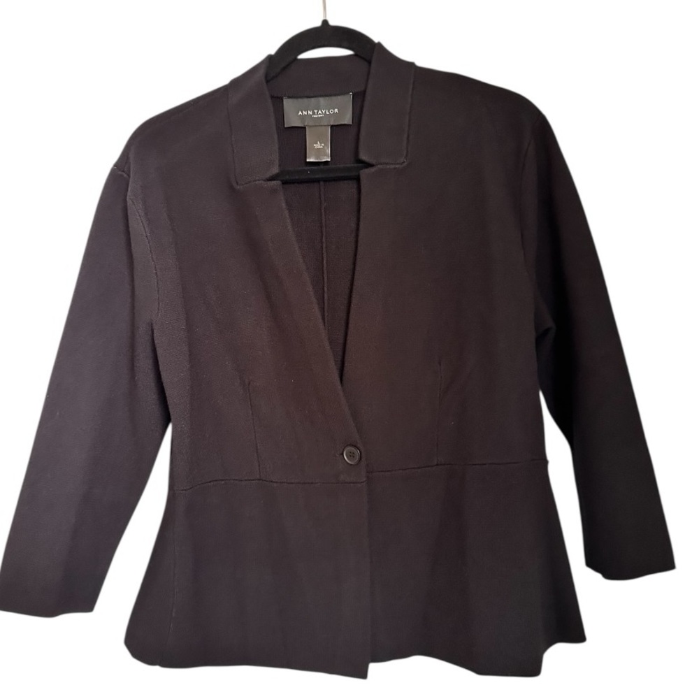 Ann Taylor Black Blazer with Single Button size L